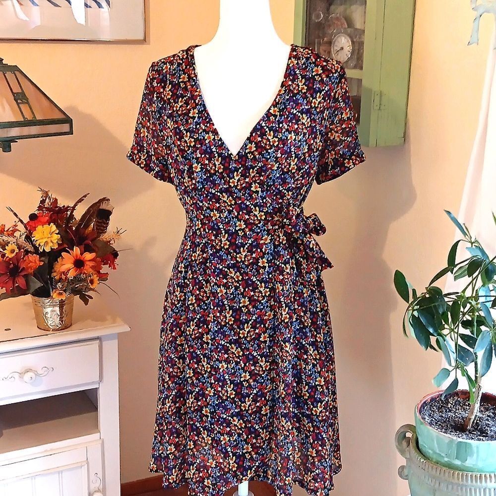 Molly Bracken Dark Floral True Wrap Dress. Floral, Romcom, Tomato Girl